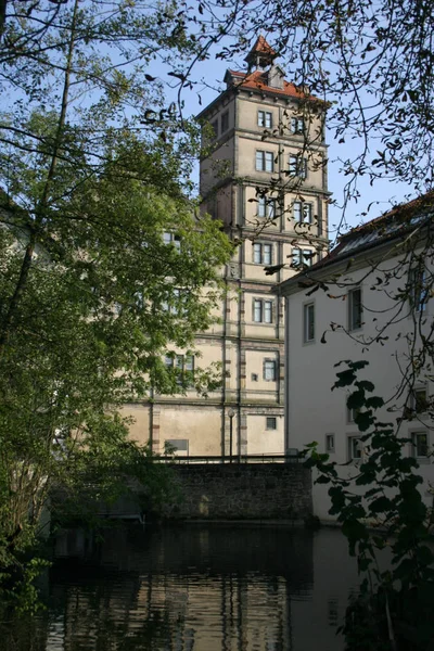 Vista Para Torre Castelo Terreno Travão Nrw — Fotografia de Stock