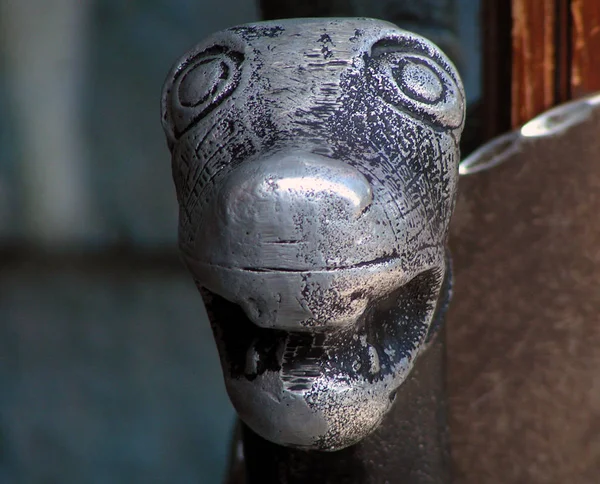 Antigua Estatua Madera Amigo — Foto de Stock