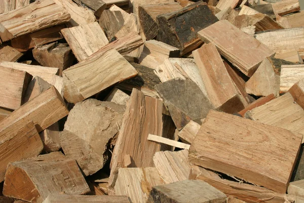 Brown Chopped Firewood Hardwood Texture — Stock Photo, Image