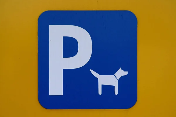 Znak Parkingowy Niebieskim Tle — Zdjęcie stockowe