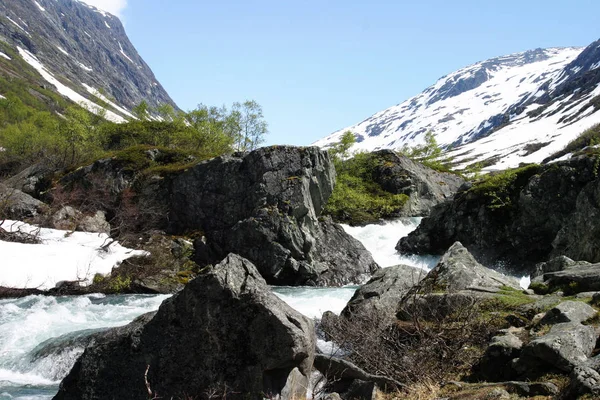 Vooral Gletsjervelden Fascineert Altijd Met Welke Kracht Het Water Zijn — Stockfoto