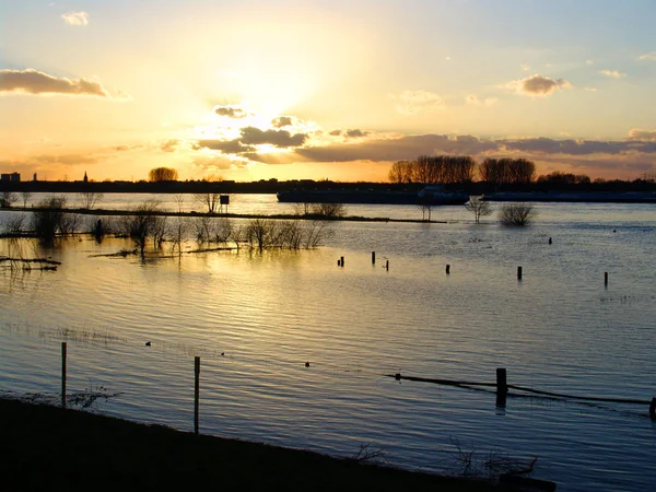Wiodący Wieczór Powodzi Rhein — Zdjęcie stockowe