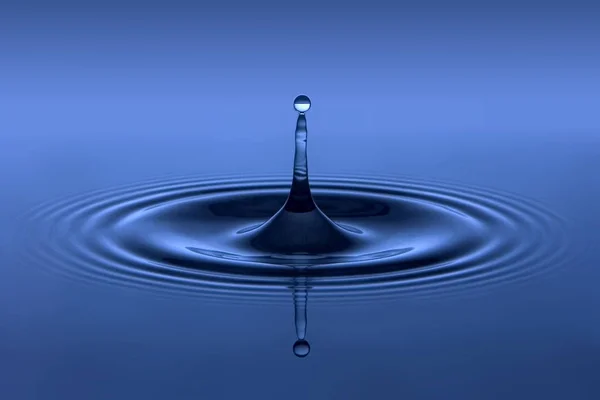 Drop Water Blue Background — Stock Photo, Image