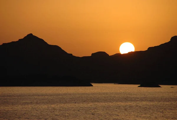 Zonsondergang Lake Nasser Egypte — Stockfoto