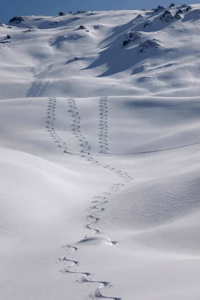Pistes Ski Dans Les Montagnes Tyroliennes — Photo