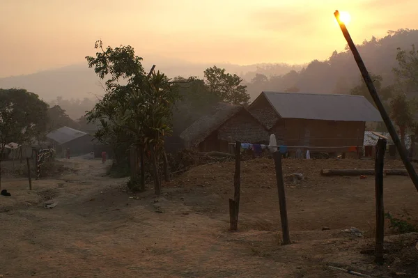 Утреннее Настроение Горная Деревня Северная Таиланд — стоковое фото
