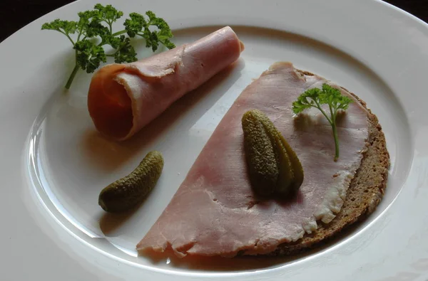 Wholemeal Bread Ham — Stock Photo, Image