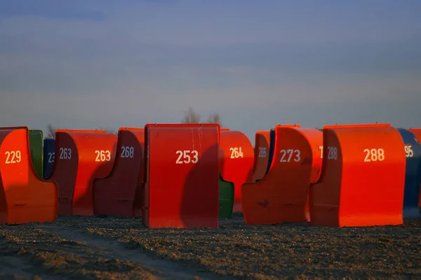 Strandstoelen Badplaats — Stockfoto