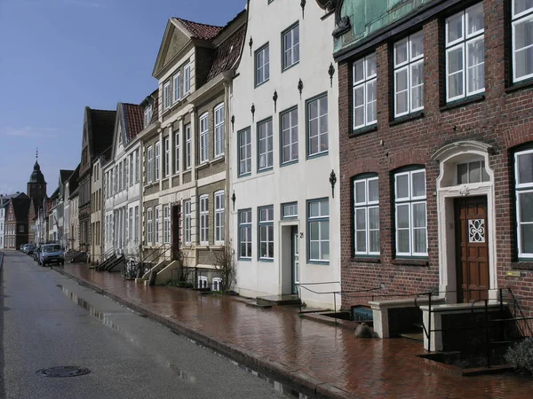 Right Downpour Beautiful Old Street Presented Best Light — Stock Photo, Image