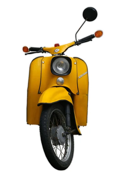 Scooter Amarillo Fondo Blanco — Foto de Stock