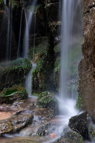 Incroyable Éclaboussure Cascade Débit Eau — Photo