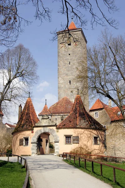 Portão Castelo Rothenburg Der Tauber — Fotografia de Stock