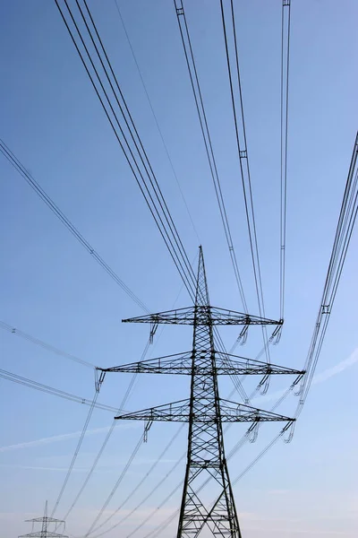 Elektřina Vysokého Napětí Elektrická Energie — Stock fotografie