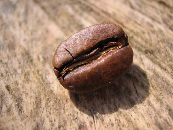 Koffiebonen Houten Achtergrond — Stockfoto