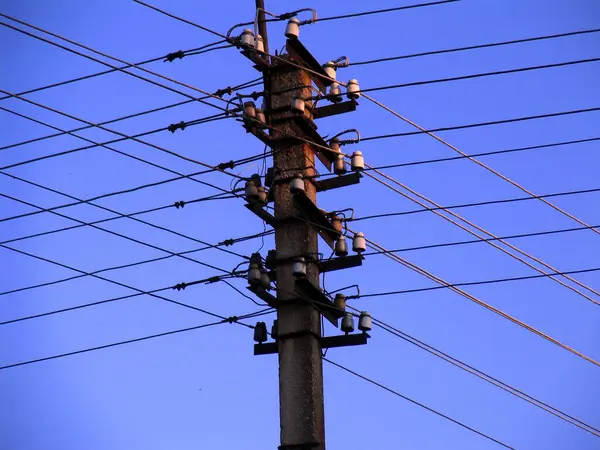 Eletricidade Alta Tensão Energia Elétrica — Fotografia de Stock