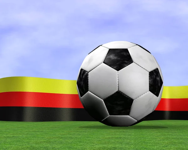 Sahada Futbol Topu — Stok fotoğraf