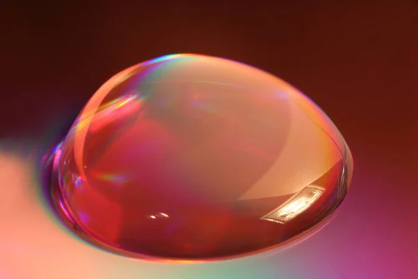 Esfera Cristal Con Burbujas Jabón Rojo Amarillo — Foto de Stock