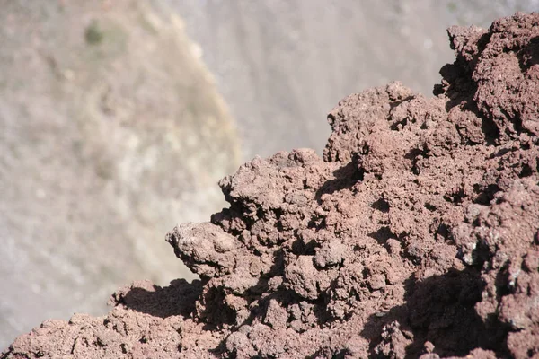 Vista Detallada Del Cráter Vesuvius Cerca Los Tobillos — Foto de Stock