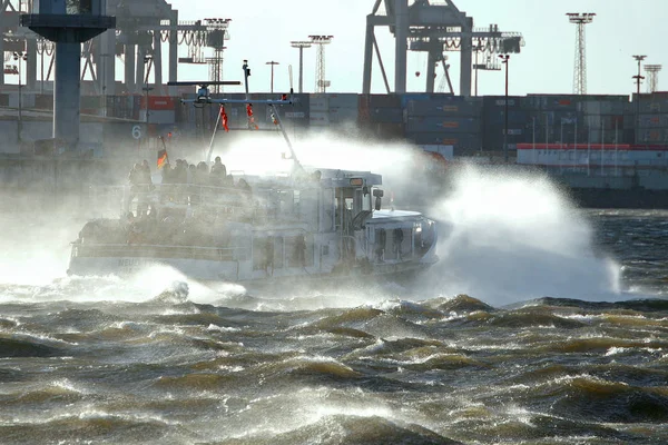 Hafenrundfahrt Stormen Overstromingen Haven Van Hamburg Een Ervaring — Stockfoto