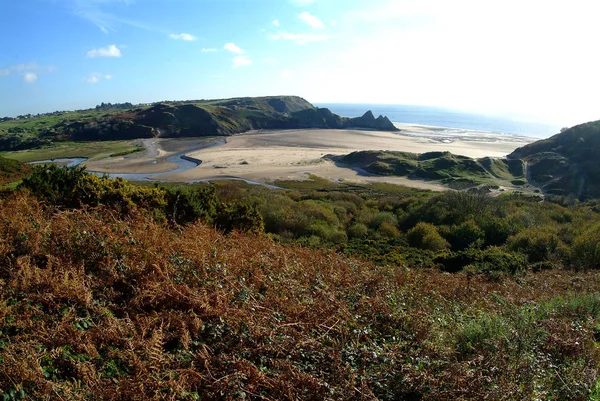 Les Falaises Craie Rgen Sont Jetées Dans Mer — Photo