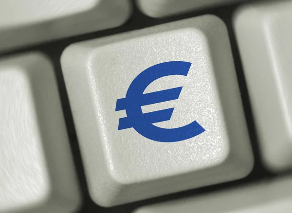 Számítógépes Billentyűzet Euróval — Stock Fotó