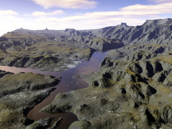 Vista Panorámica Del Hermoso Paisaje Con Cordillera — Foto de Stock