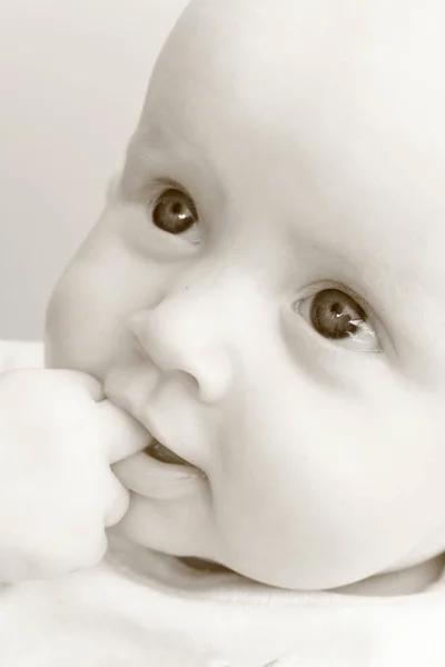Zbliżenie Portret Słodkie Dziecko — Zdjęcie stockowe