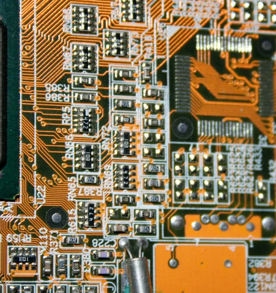 Számítógép Mikroáramkörök Elektronikus Háttér — Stock Fotó