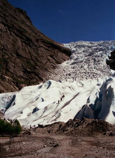 Glacier Dans Les Montagnes Gel Glace — Photo