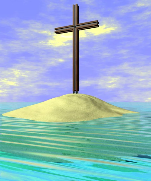Szenische Ansicht Des Christlichen Kruzifixes — Stockfoto