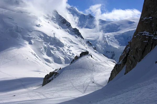 Het Toevluchtsoord Cosmiques Vallee Blanche Savoy Alps Frankrijk — Stockfoto