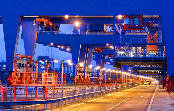 Endlos Seem Long Crane Rows Streets Shipyard Largest Most Modern — Stock Photo, Image