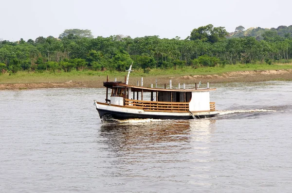 Lalu Lintas Perahu Rio Negro Brazil — Stok Foto
