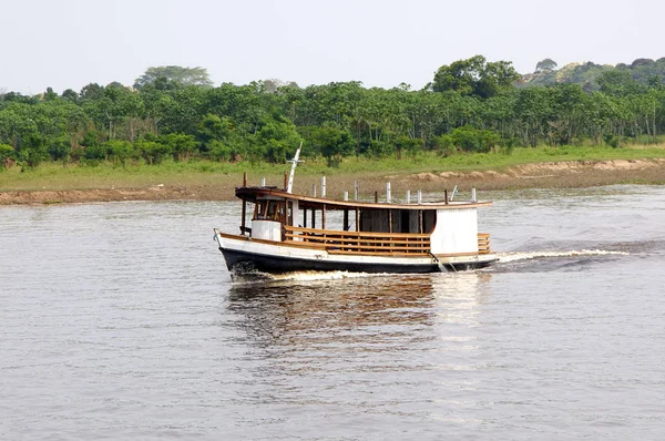 Boat Traffic Rio Negro Brazil — Stock Photo, Image