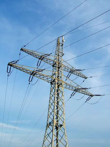 Molino Eléctrico Líneas Eléctricas — Foto de Stock