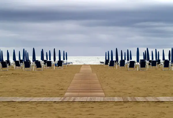 Strandstoelen Badplaats — Stockfoto