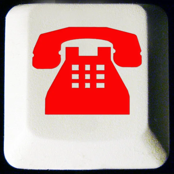 Teléfono Rojo Sobre Fondo Blanco —  Fotos de Stock