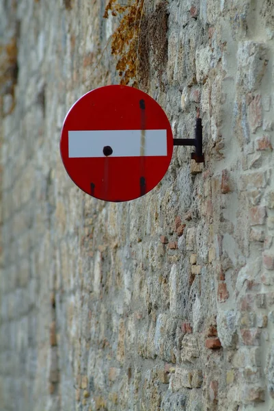 Entrance Prohibited Signboard Wall — Stock Photo, Image