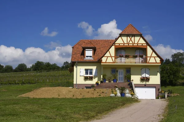 Hausneubau Einem Französischen Dorf — Stockfoto