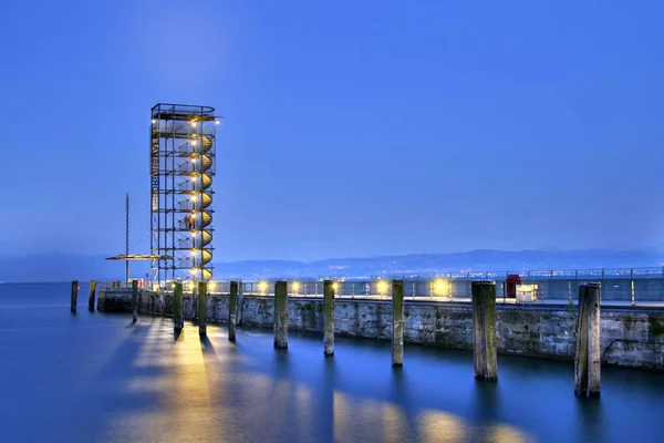 Καταγεγραμμένη Friedrichshafen Ελβετική Ακτή Φαίνεται Στο Παρασκήνιο — Φωτογραφία Αρχείου