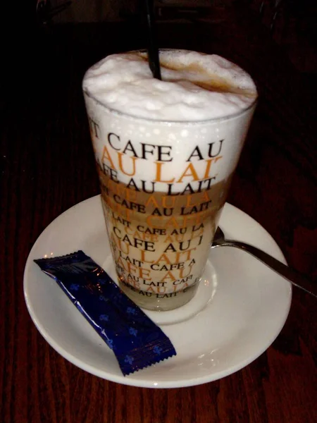 Latte Macchiato Koffie Drinken — Stockfoto