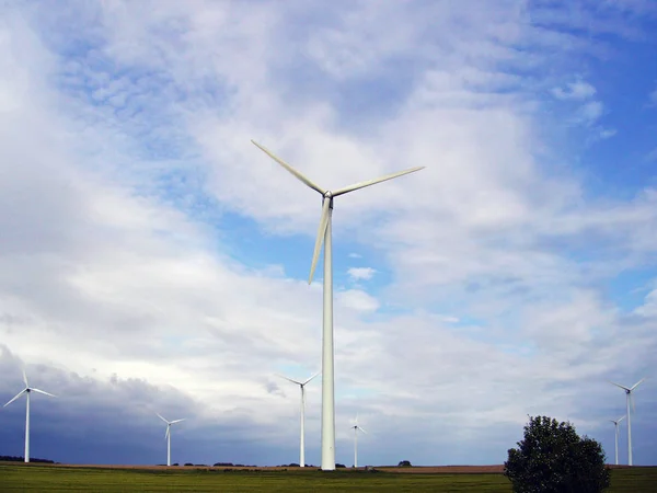 Przemysł Turbin Wiatrowych Energia Odnawialna — Zdjęcie stockowe