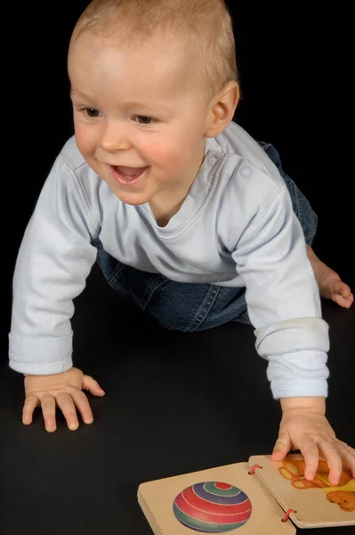 Little Boy Playing Toy — Stock Photo, Image