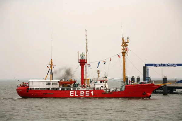 Elba Relámpago Regresar Puerto Cuxhaven —  Fotos de Stock