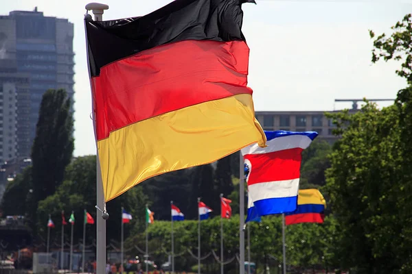 Bandera Alemana Viento — Foto de Stock