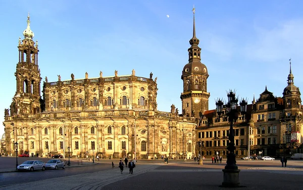 Esta Vista Quadrado Theatre Chapel Real Palácio Recentemente Construído Dresden — Fotografia de Stock
