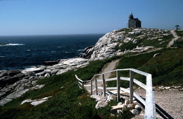 Phare Historique Rose Blanche Extrémité Sud Île Terre Neuve Est — Photo