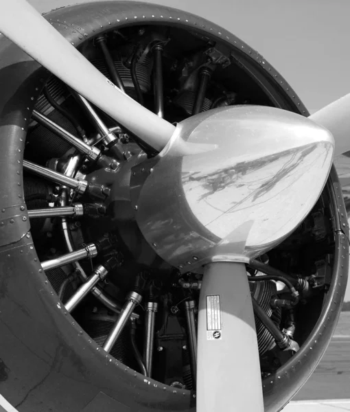 Sehen Ist Der Sternmotor Eines Bibers Gesehen Auf Dem Flugplatzfest — Stockfoto