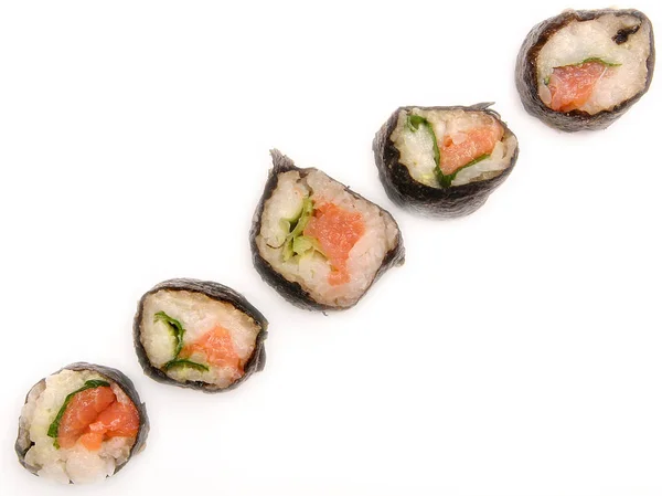 Sushi Comida Asiática Com Peixe — Fotografia de Stock