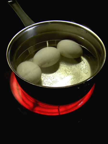 Boiling Eggs Pan — Stock Photo, Image
